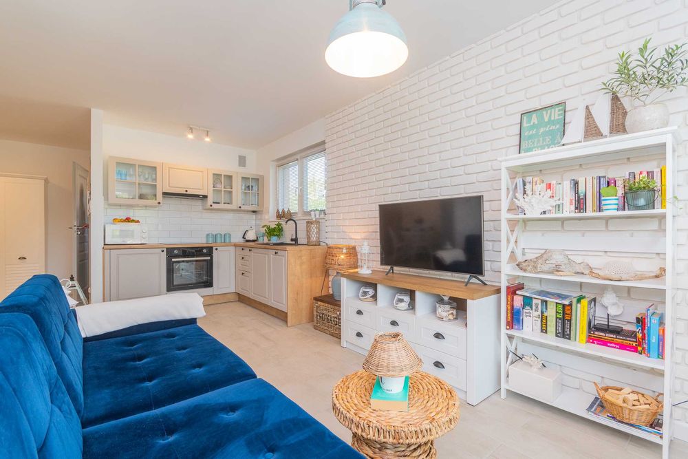 Całoroczny Apartament lubię błękit   Jantar Park-38 metr+taras+ogródek