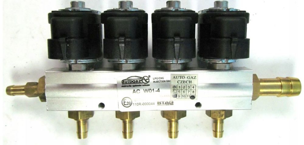 listwa wtryskowa lpg STAG AC W01 4CYL srebrna wtryski w-01 wtryskiwacz