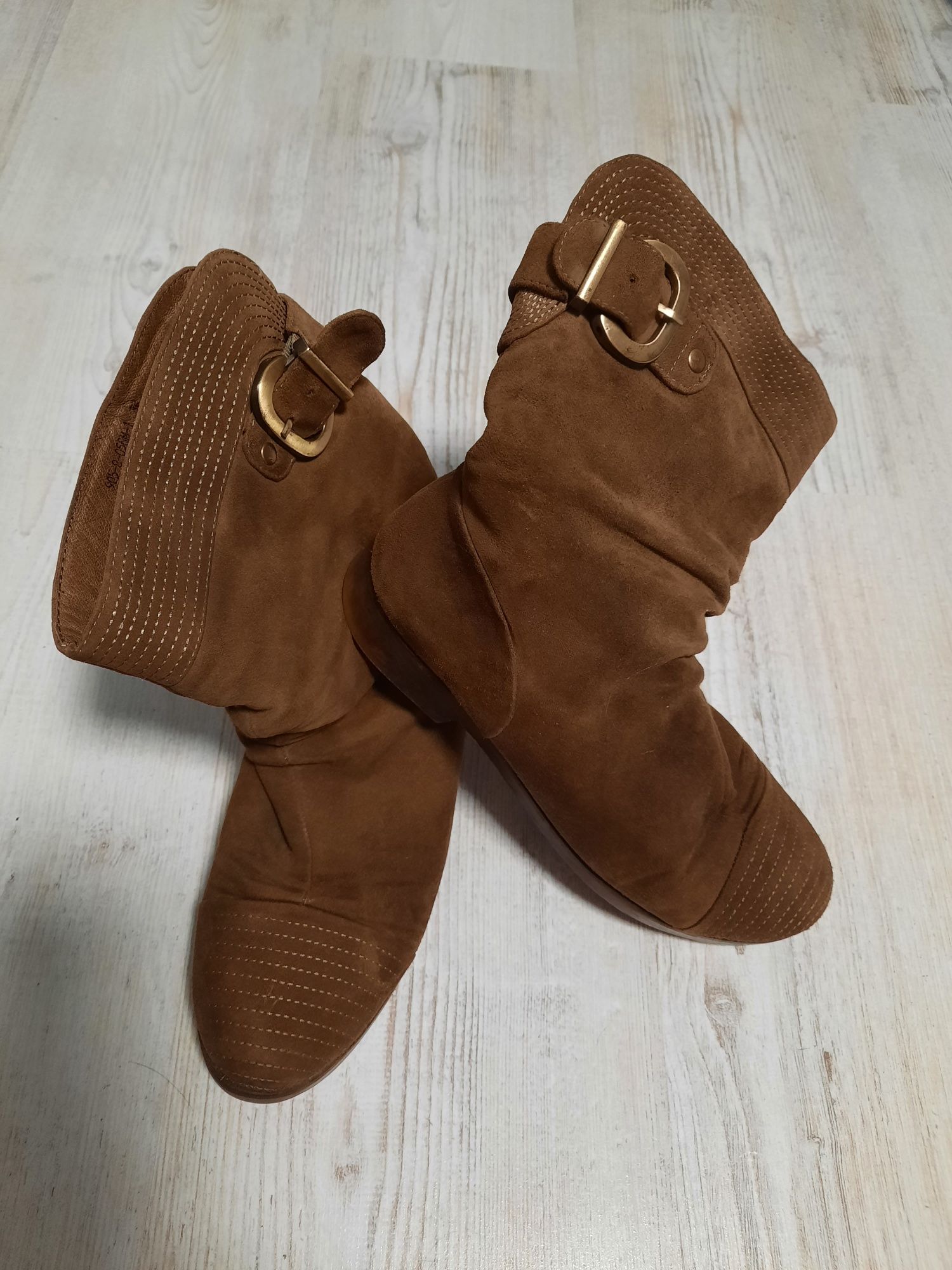 Buty buciki kozaki dla dziewczynki .R 35-36. Skóra naturalna zam