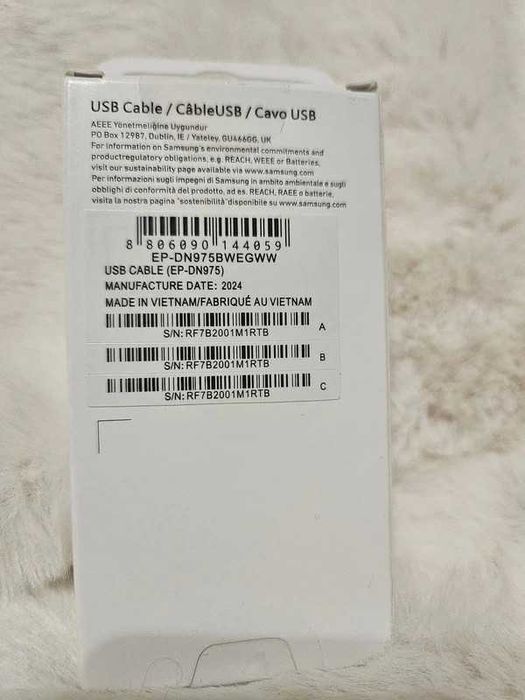 Nowy Kabel Samsung USB-C 1m 5A (Biały)