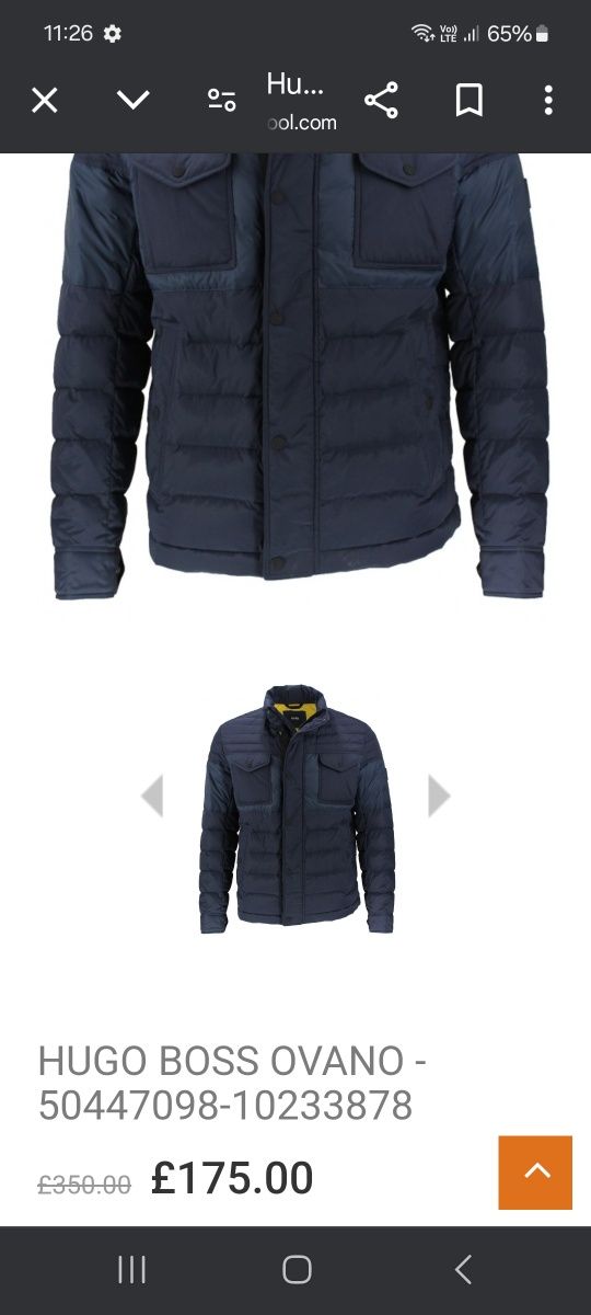 Hugo Boss nowa kurtka męska puchowa lekka r. L