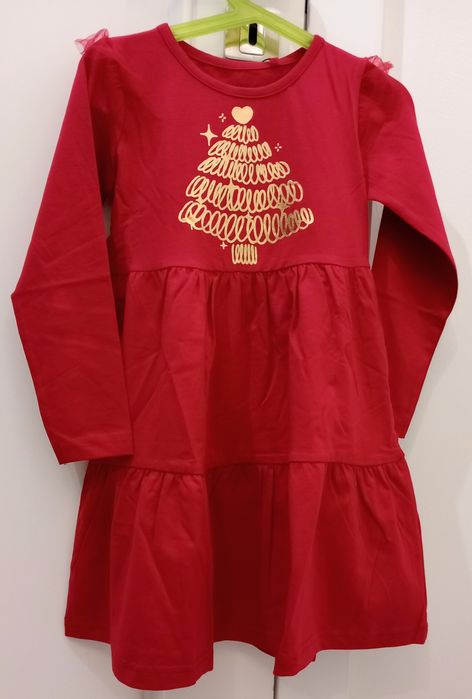 Świąteczna sukienka z nadrukiem