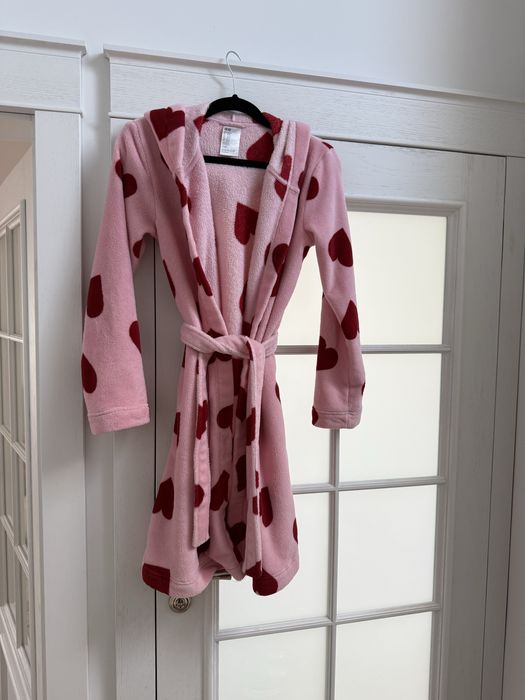 H&M ciepły cozy szlafrok dziewczęcy serca 158/164 cm