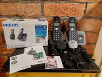 Telefon stacjonarny bezprzewodowy PHILIPS XL375 podwójny sekretar NOWY