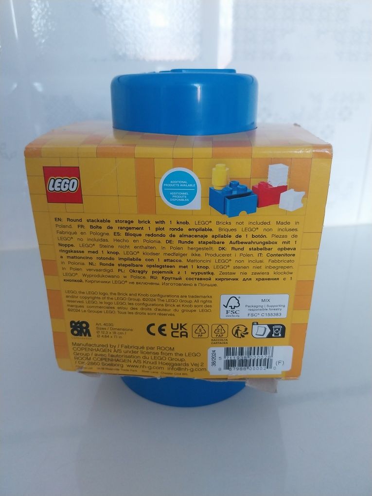 Okrągły Pojemnik na klocki LEGO. Nowy.
