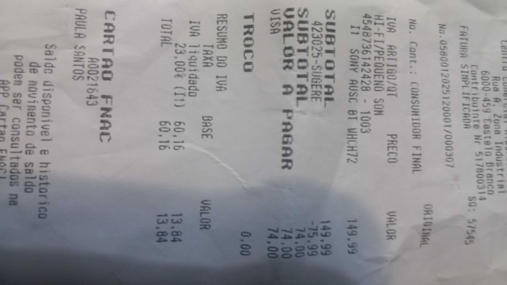 Headphones Sony WC-CH720N