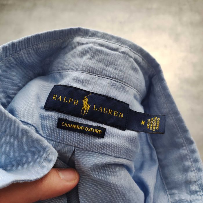 MĘSKA Koszula Krótki Rękaw Błękit Polo Ralph Lauren Konik Elegancka