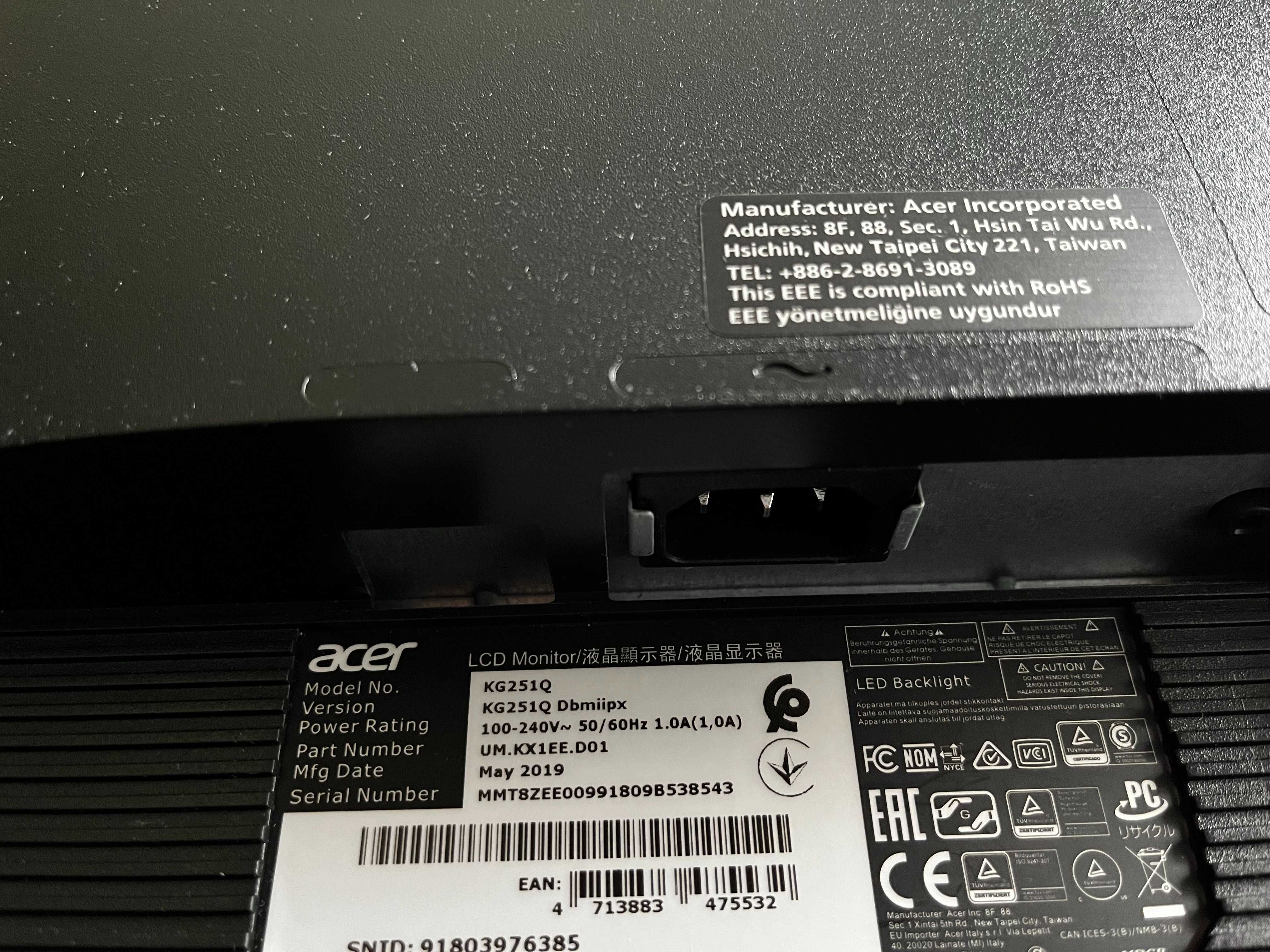 Acer KG251QDBMIIPX czarny 240Hz