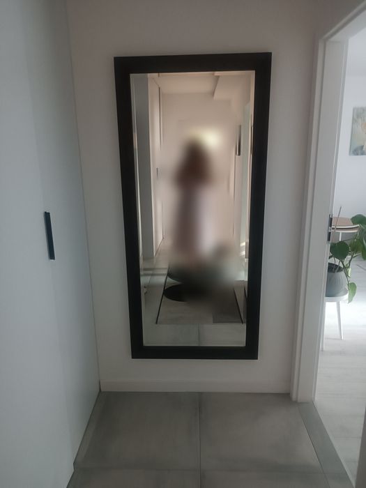 Duże piękne lustro 175 x 80 imitacja drewna porządne od stolarza