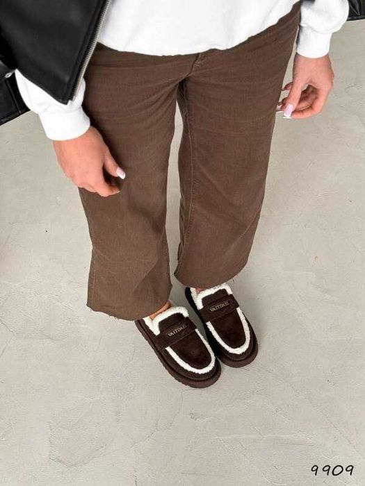 Угги-лофери жіночі натур. замша, зимові лофери шоколад, лоферы 36-41р