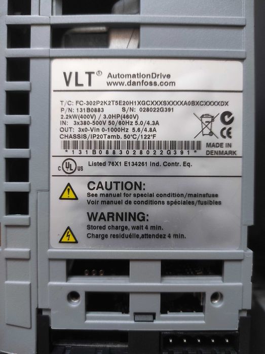 Частотні перетворювачі Danfoss FC-302 0.37-4.0 кВт (час роботи 30 год)