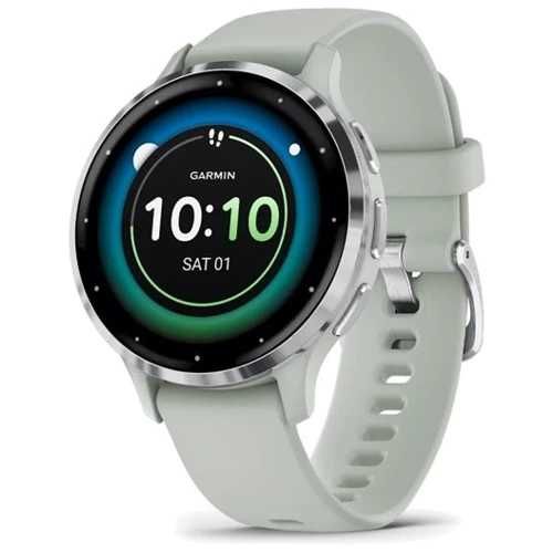 Garmin Venu 3S Silver S. Steel Bezel w. Sage Gray Case and S. Band