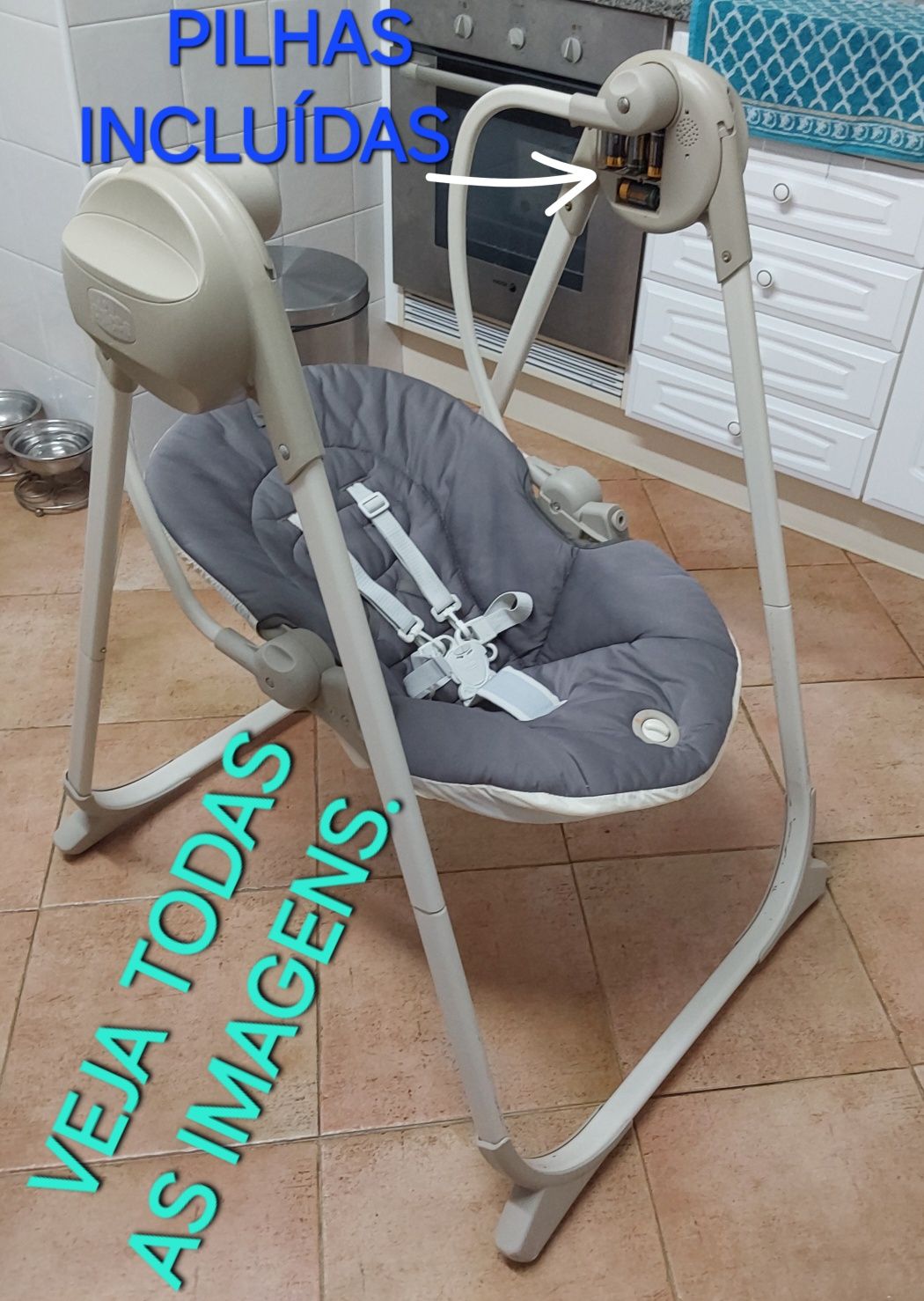ESPREGUIÇADEIRA PARA BEBÉ A PILHAS.Casa,Quarto,Sala,Cozinha,Infantário