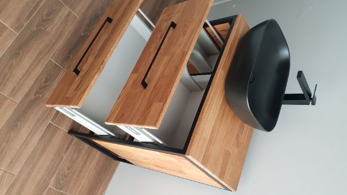 Szafka Łazienkowa Pod Umywalkę Solidna Dąb - 80x45x80cm Jasna - Komoda