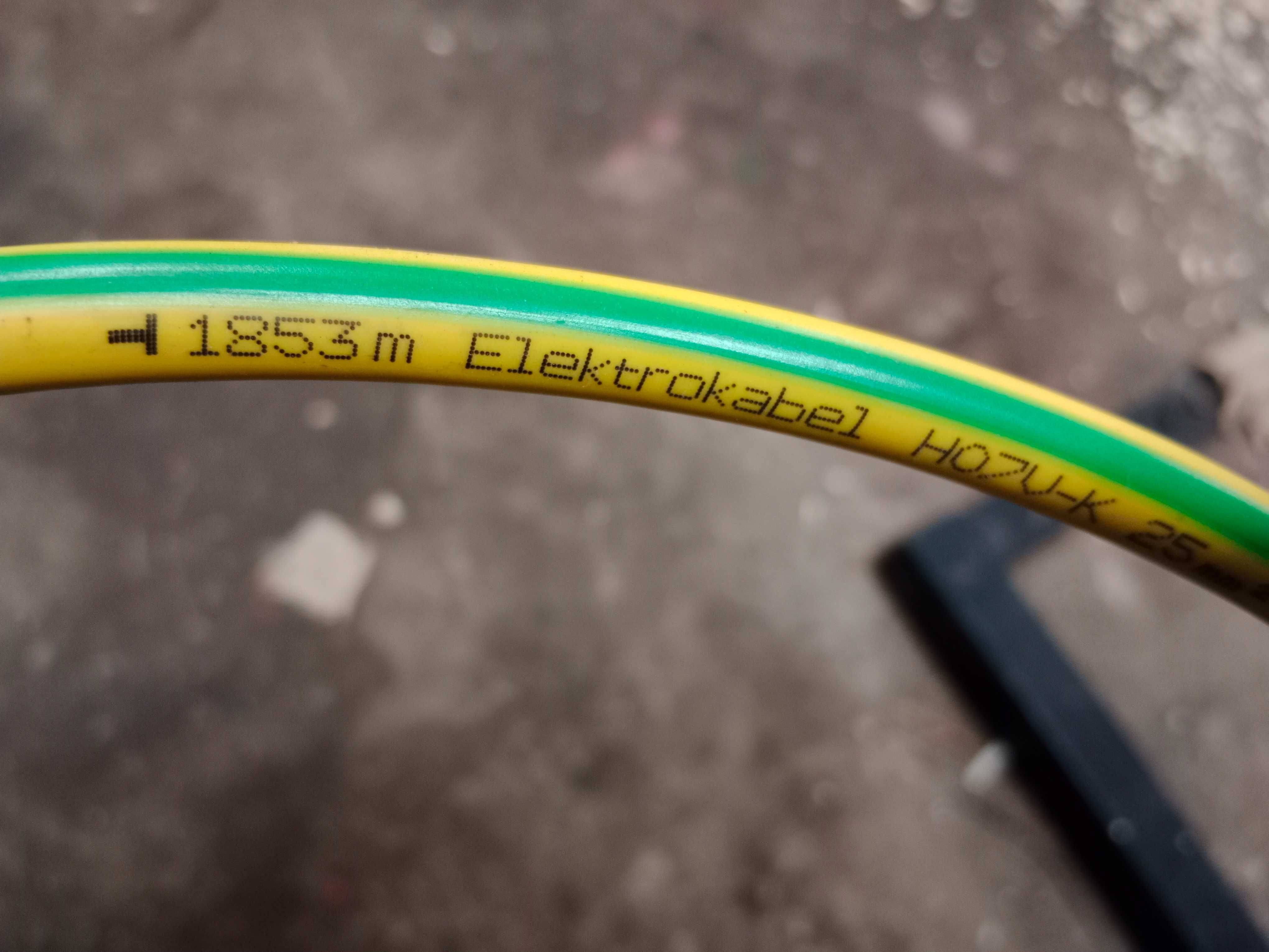 Przewód kabel lgy 25 mm2 uziemiający zółto zielony linka