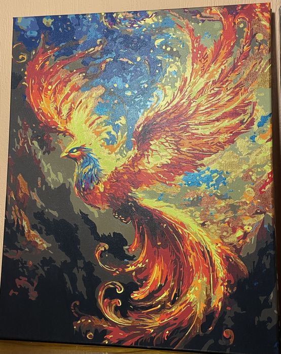 Картина Фенікс жар птиця холст акрил енергія дух сила вогонь феникс