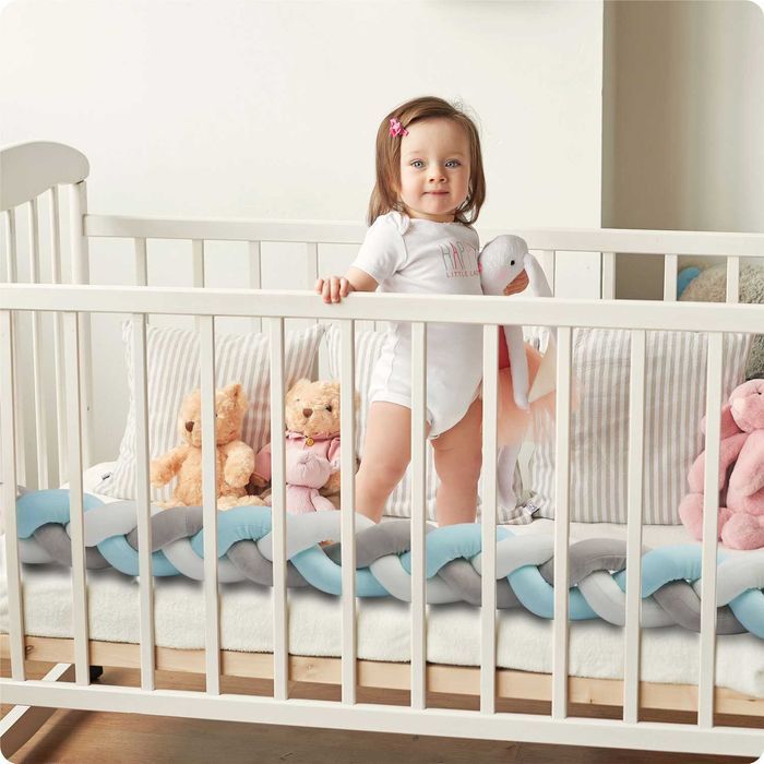 otulacz do łóżeczka ricokids 2m - niebiesko-szary