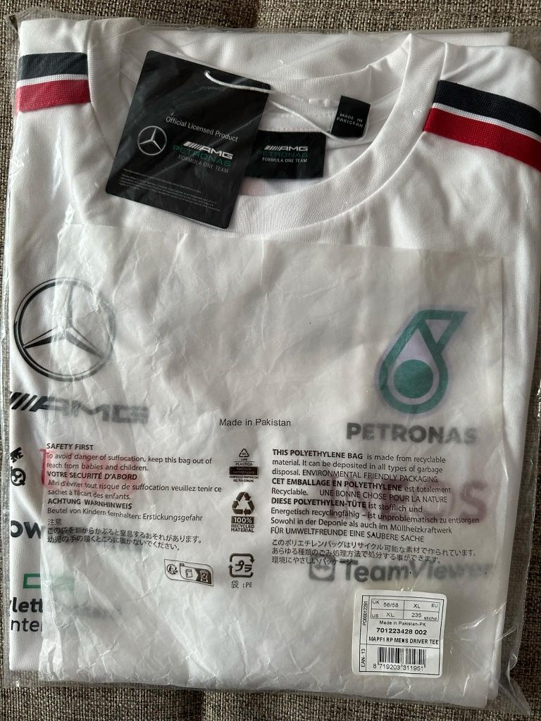 Koszulka T-shirt Tommy Hilfiger Mercedes AMG Petronas F1 Team Biała XL