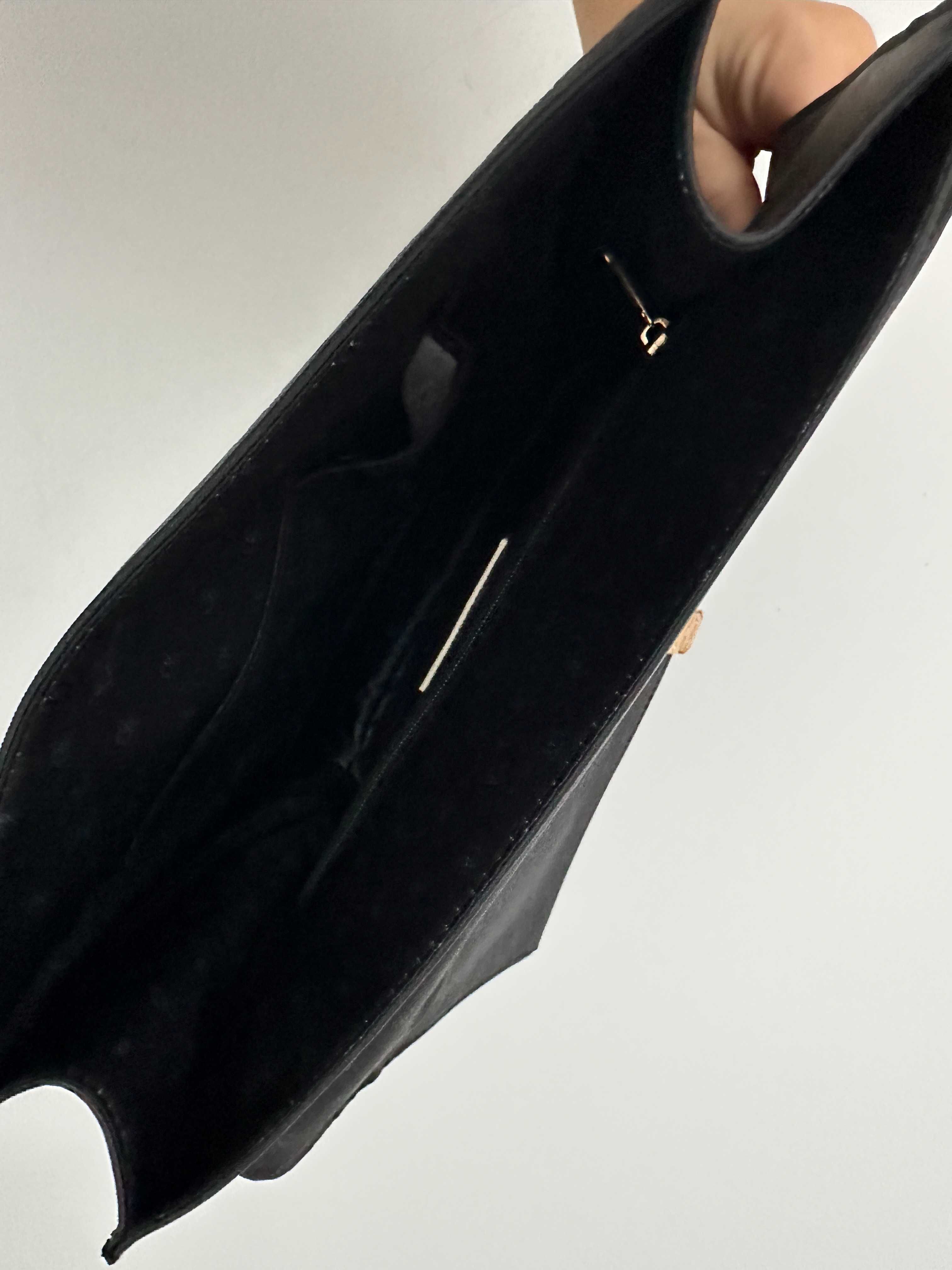 Nowa torebka damska czarna aktówka teczka na pasku elegancka