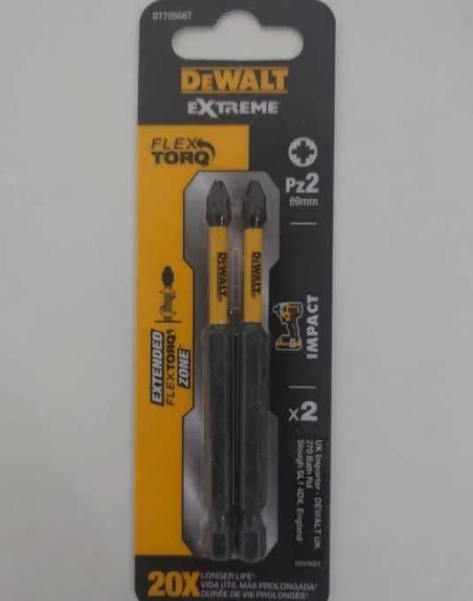 Бита DeWALT DT70566T PH2 PZ2 T25 ударная 89 мм 2шт Impact Torsion