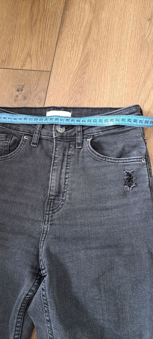 Spodnie jeansowe jeansy czarne H&M rozm 34
