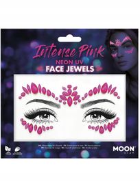 Naklejki na Twarz Kryształki Makeup Neon UV pink