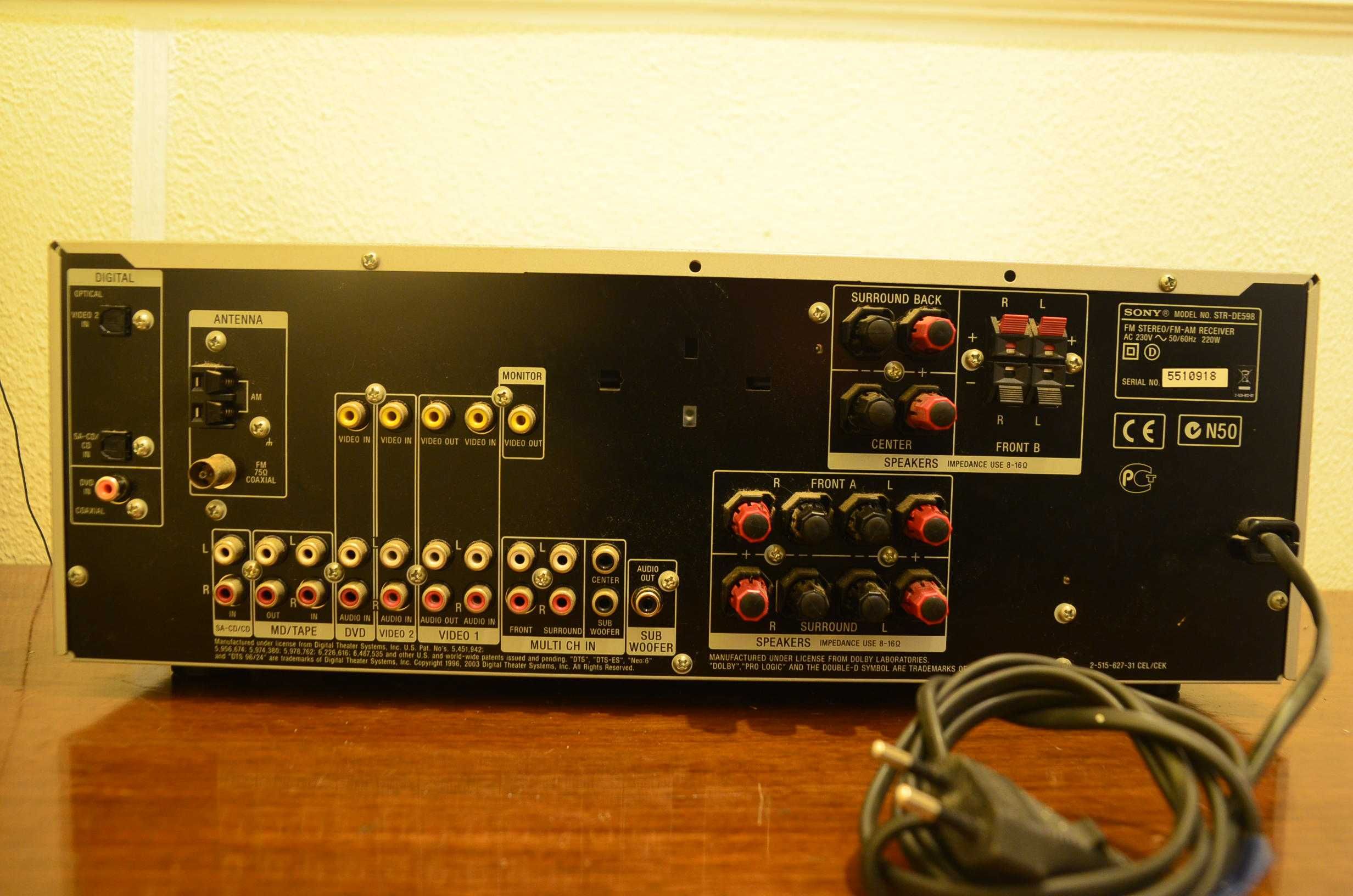 Amplificador/ Receiver Sony STR-DE598