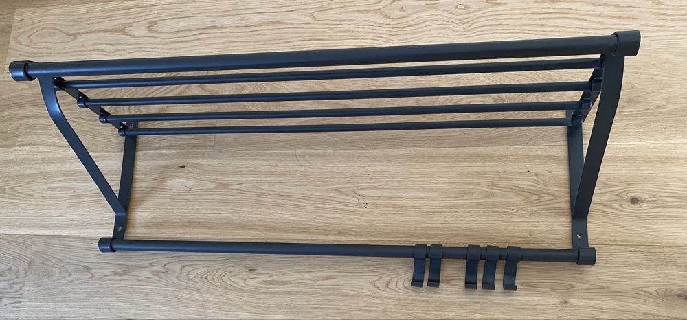 Wieszak ścienny/półka Ikea Portis metalowy czarny