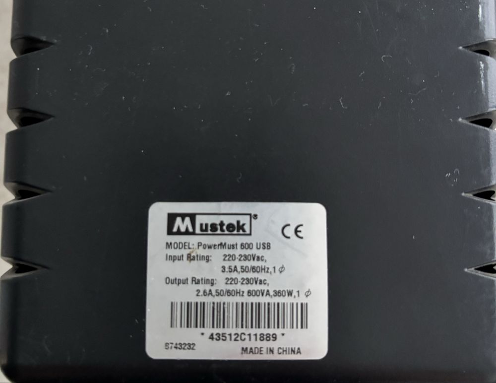 Mustek Power Must 600 USB ДБЖ Джерело безперебійного живлення резерв