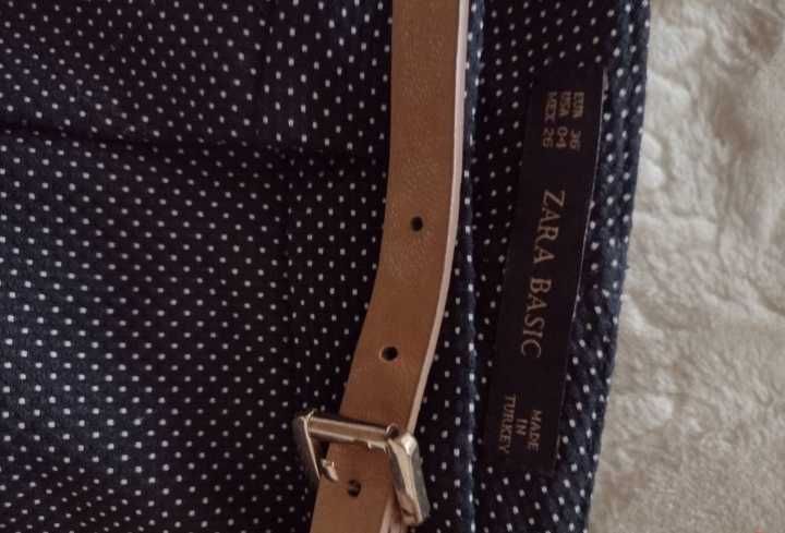 (36/S) ZARA/ Ekskluzywne Spodnie z paskiem, rurki chinosy, jak NOWE