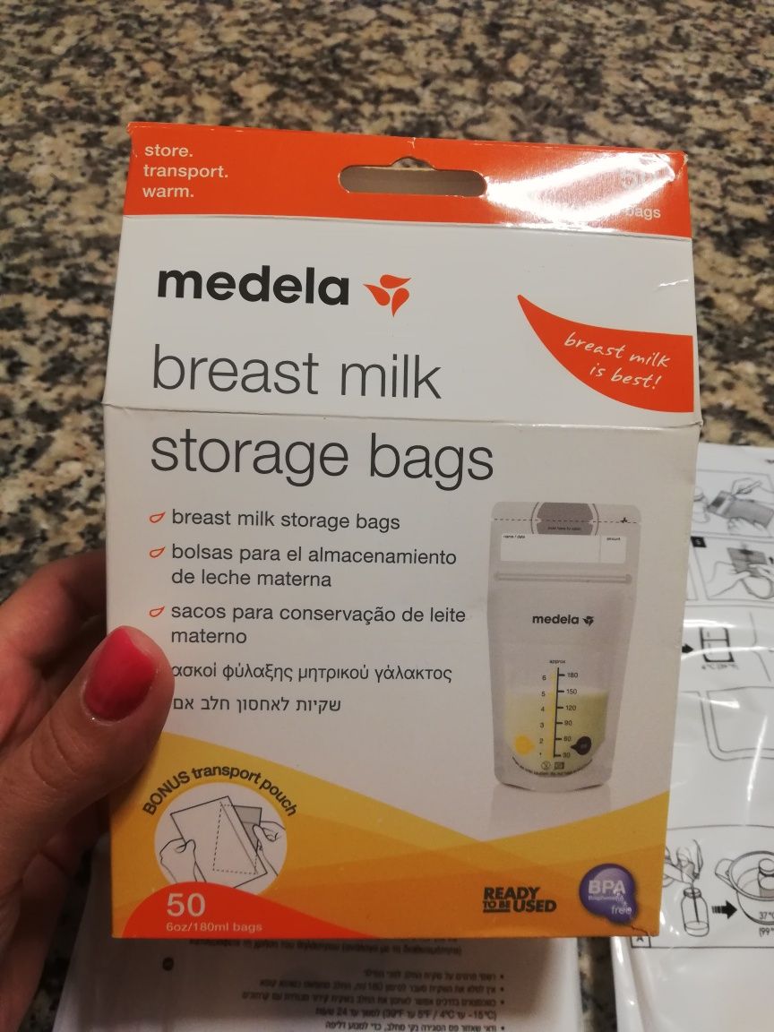 36 sacos conservação leite materno
