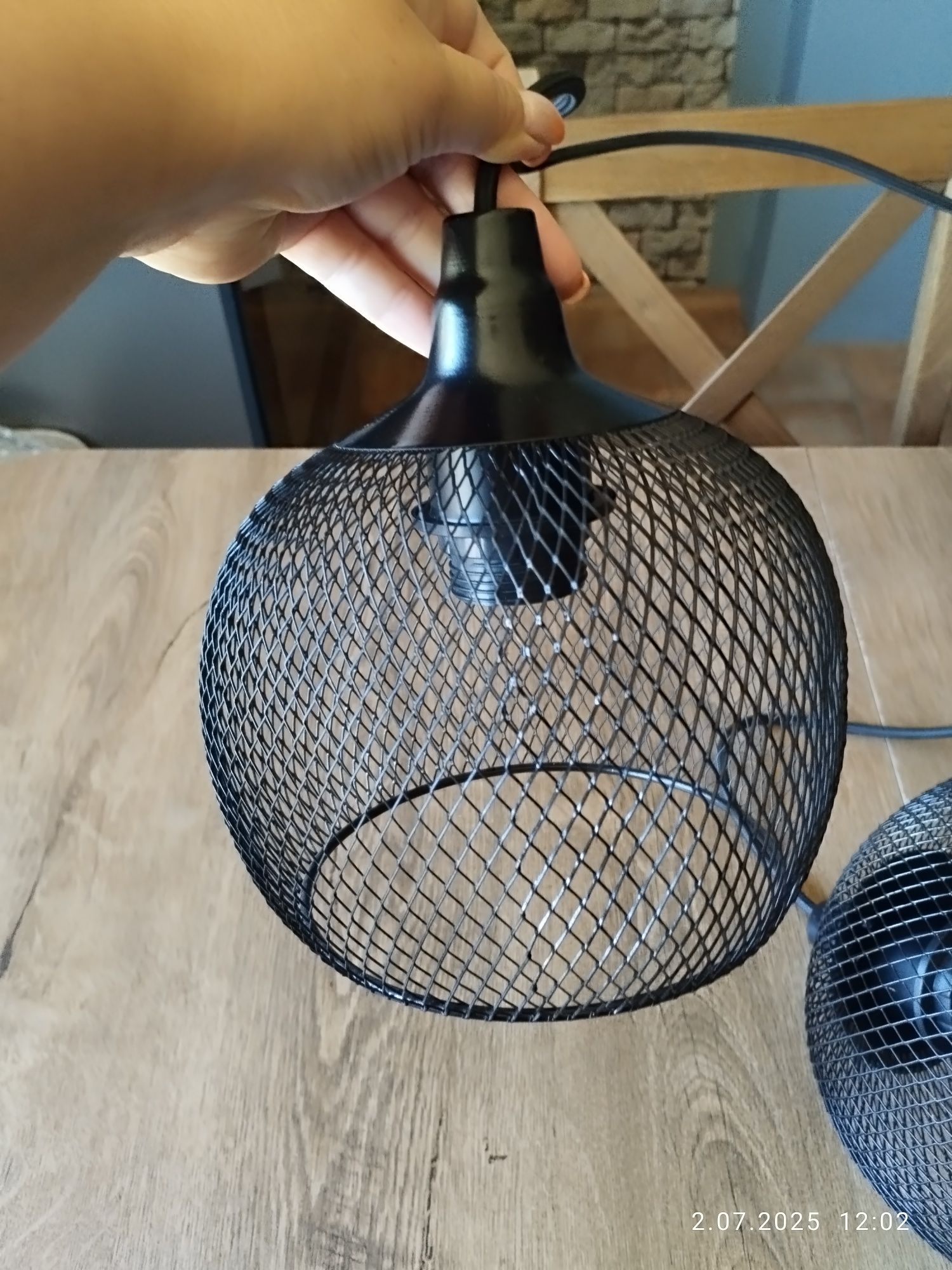 2szt czarne lampy sufitowe loft wiszące