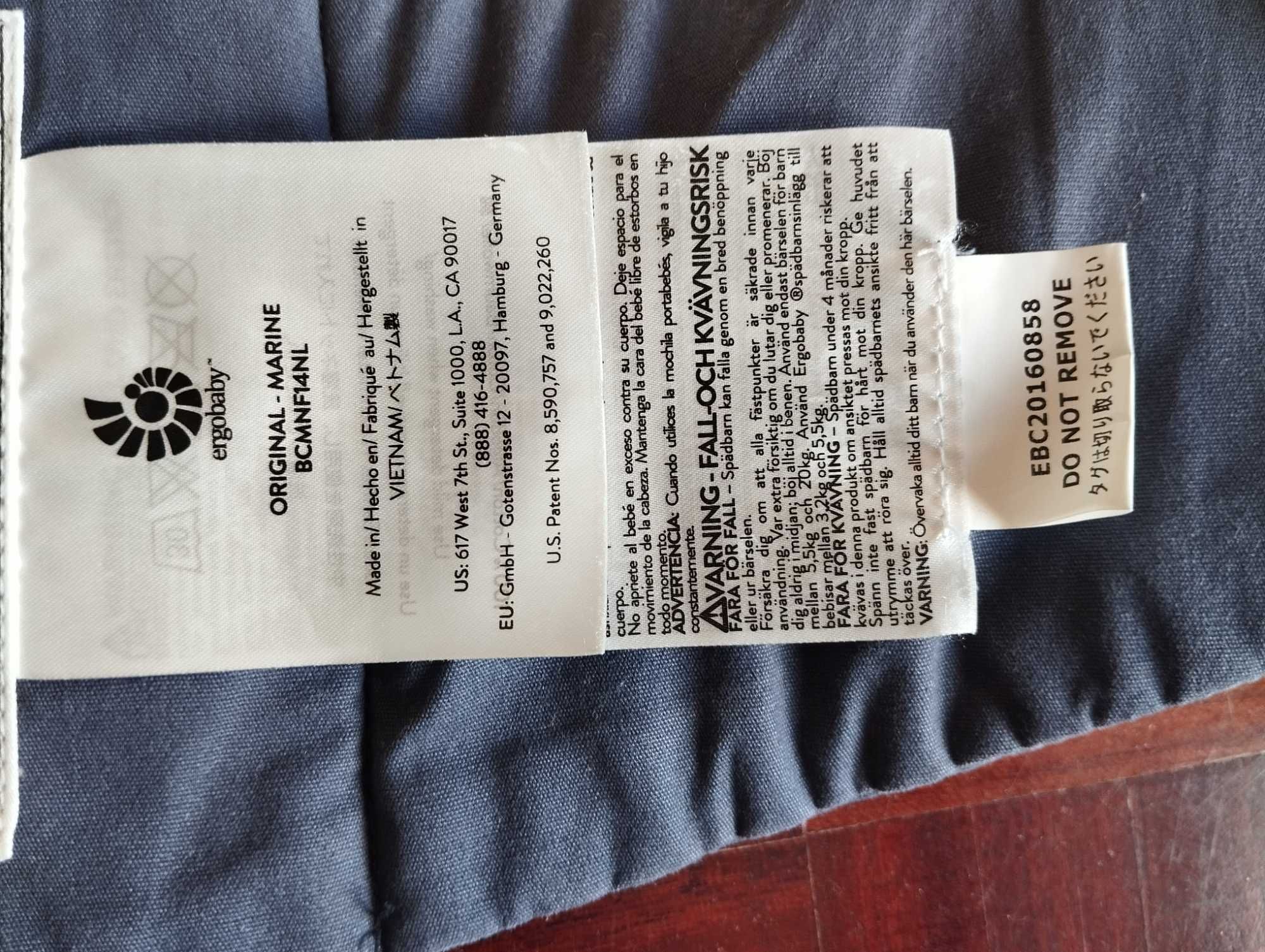 Mochila Porta-bebés marinho unissexo Ergobaby original 3 posições