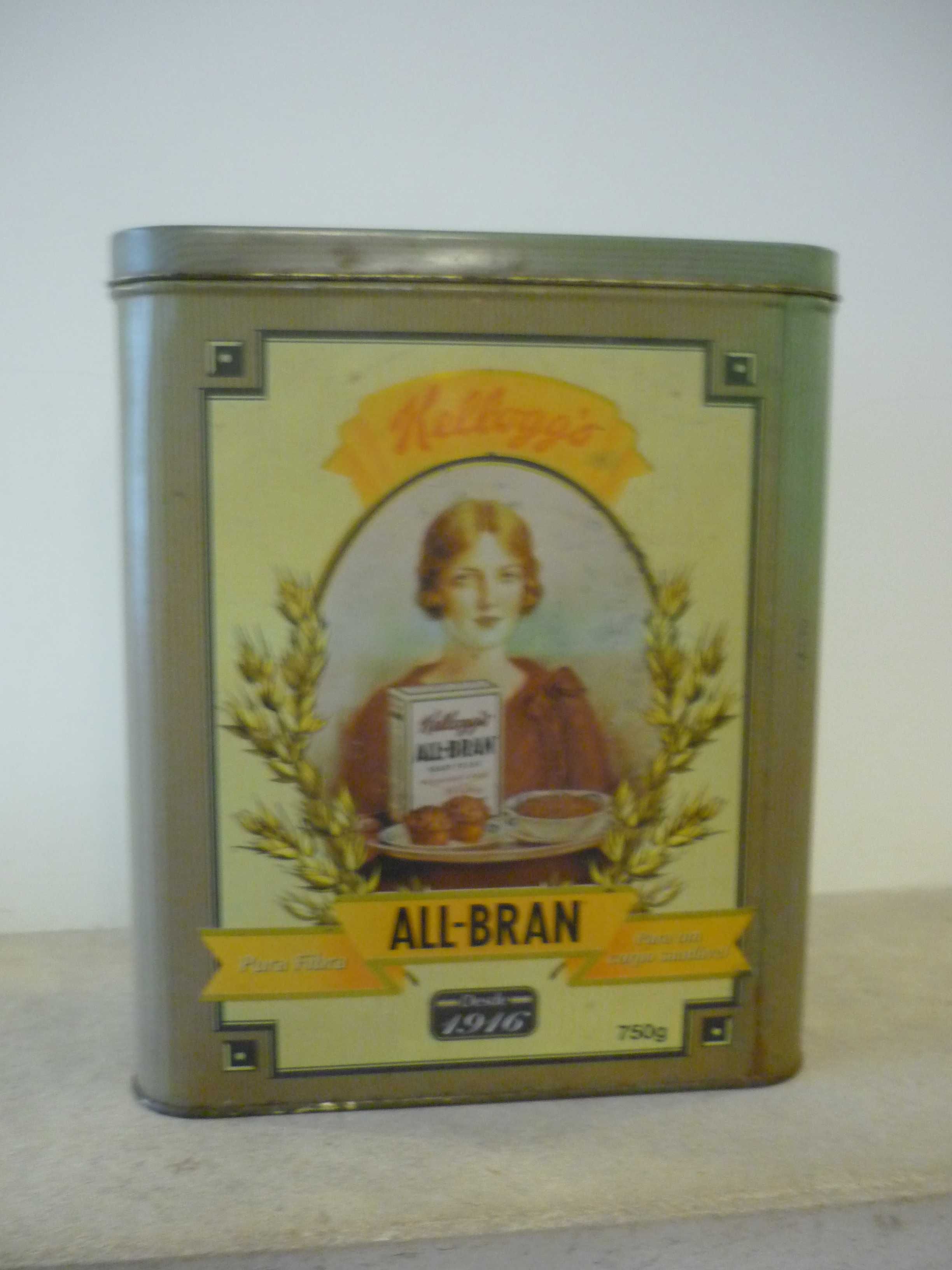 caixa lata KELLOGGS ALL-BRAN vintage (leia a descrição)