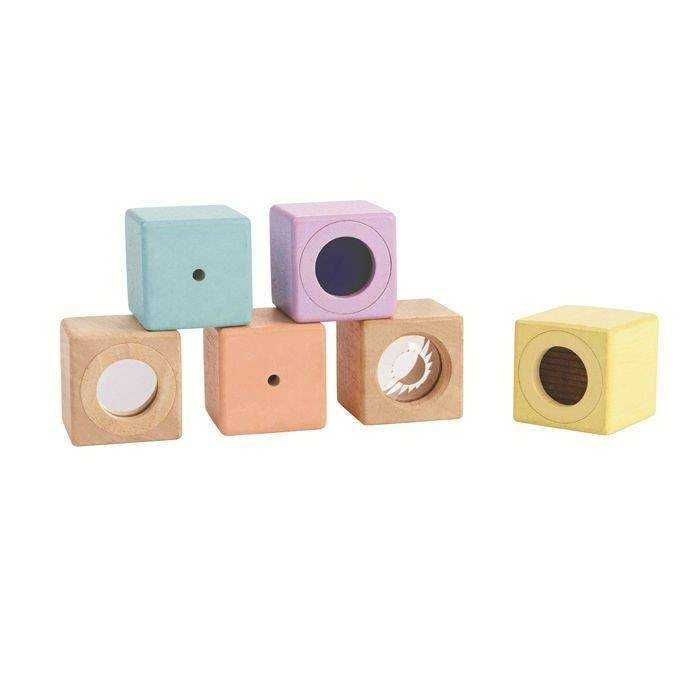 Klocki sensoryczne interaktywne pastelowe Plan Toys Montessori