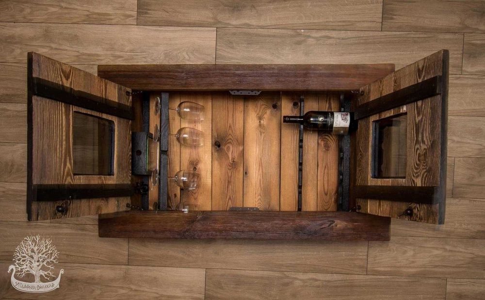 Stolik kawowy/skrzynia na wino rustykalna, boho, vintage, retro, loft