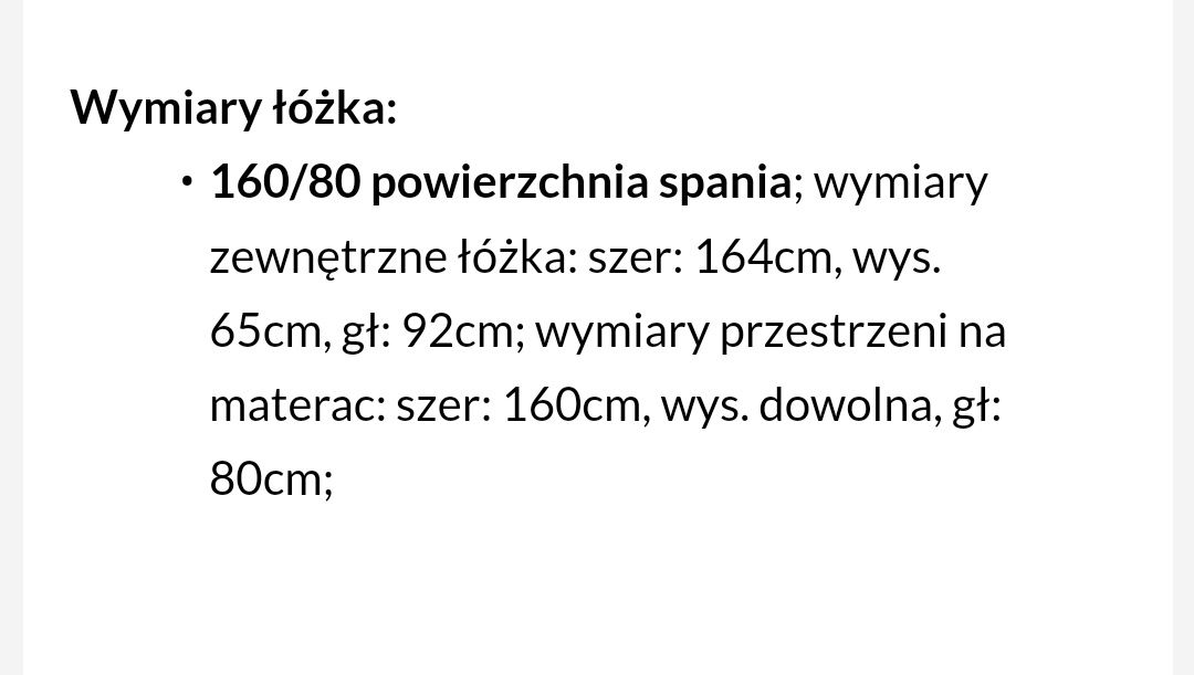 Łożko dziecięce 160/80 polskiej firmy Almer