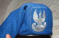 NOWY Wojskowy beret niebieski haftowany Obrony Wybrzeża MON WP