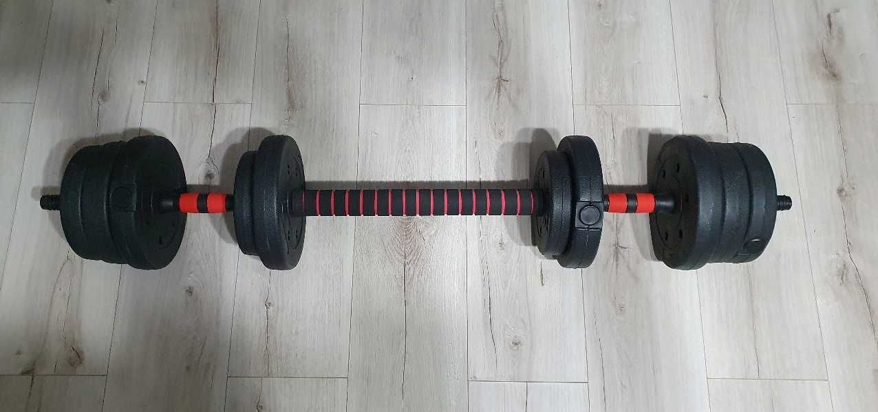 Zestaw HANTLE 30KG SZTANGA GRYFY - MaxSport Regulowane 2x15kg