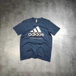 MĘSKA Koszulka Bawełna Duże Logo Adidas Granatowa Sportowa Athletic