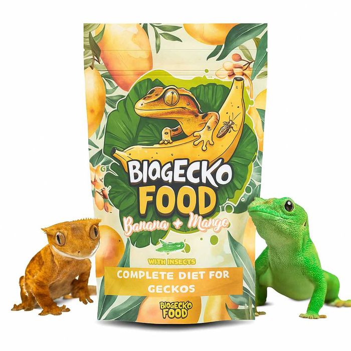 BioGecko Food Pokarm dla gekonów orzęsionych BANAN MANGO OWADY 100g