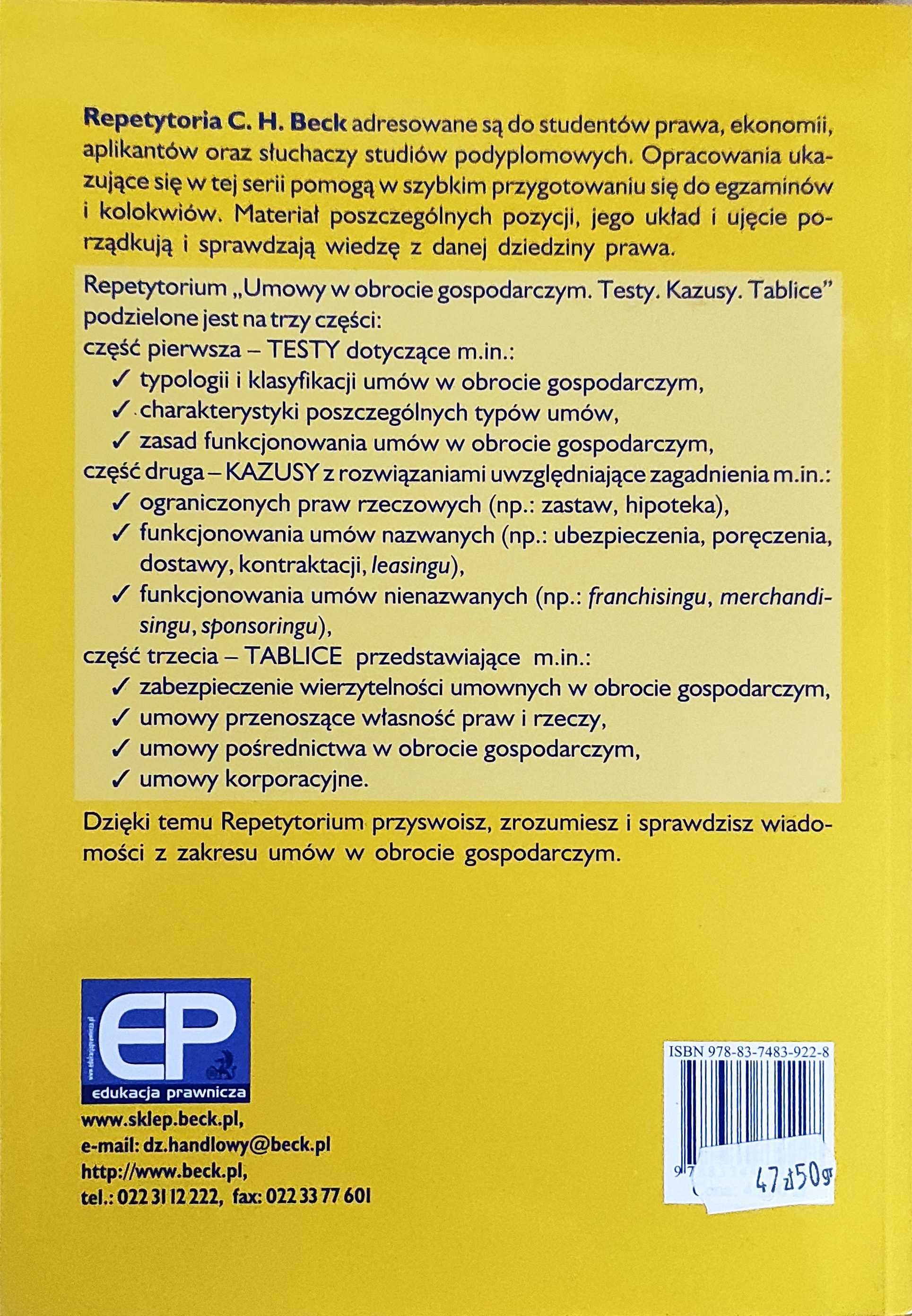 Umowy w obrocie gospodarczym