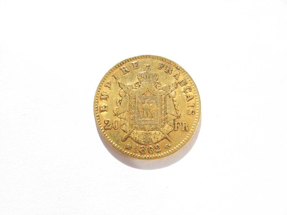 Золотая монета 20 Франков 1854г-6.42грамм-Франц.Республика-Наполеон 3