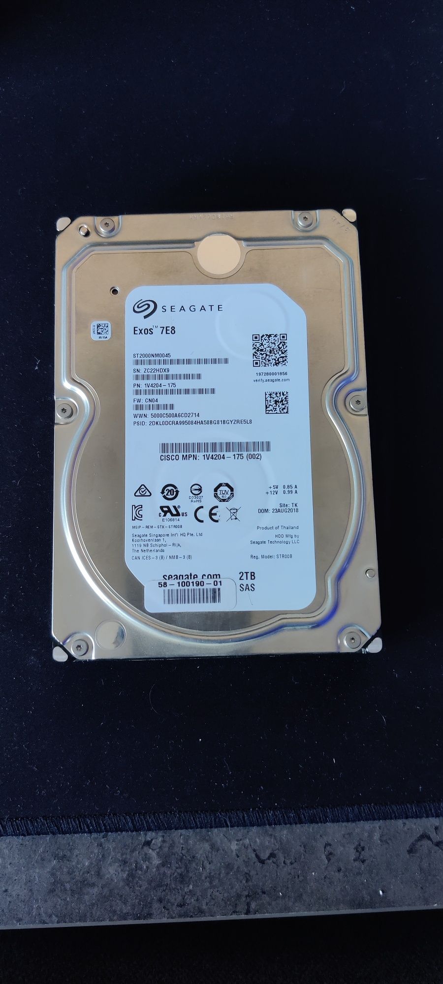 HDD 2tb sas, 7200rpm, 512