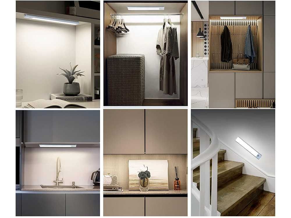 Lampka BEZPRZEWODOWA Listwa PODSZAFKOWA USB-C Led Czujnik Ruchu 23cm