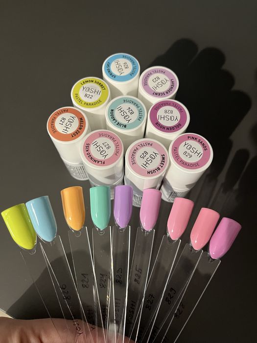 Lakiery do paznoki hybrydowe- 11 kolorow plus baza