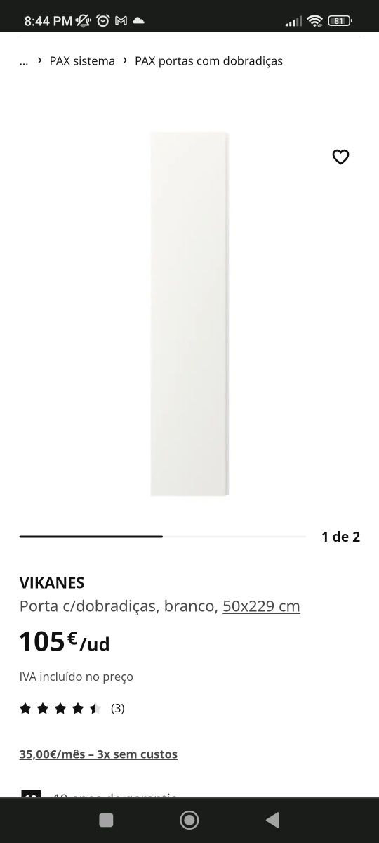 Armário PAX com porta Vikanes