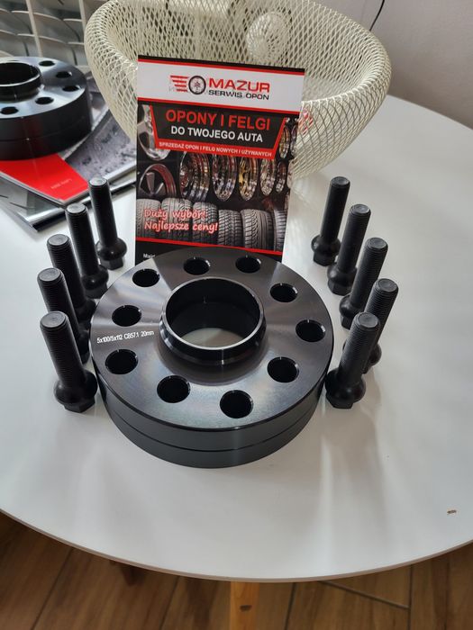 Dystanse BLACK  5x112 lub 5x100 Audi VW Skoda Seat   2x20mm + 10śrub !