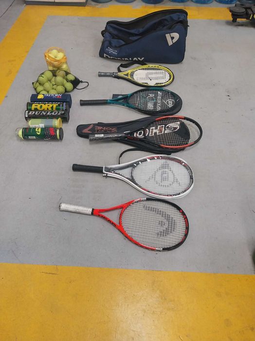 Pack 5 raquetes Ténis (Saco Transporte e bolas)