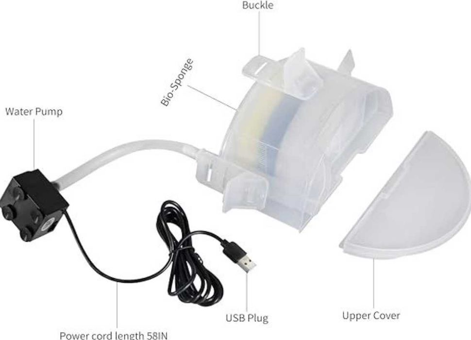 Акваріумний напівкруглий фільтр UPETTOOLS з водяним насосом.